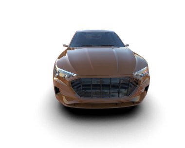 Modern araba arka planda izole edilmiş. 3d oluşturma
