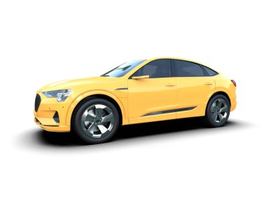 Sarı modern lüks sedan araba - üst manzara