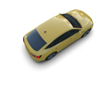 modern araba beyaz arka planda izole edildi. 3 boyutlu görüntüleme