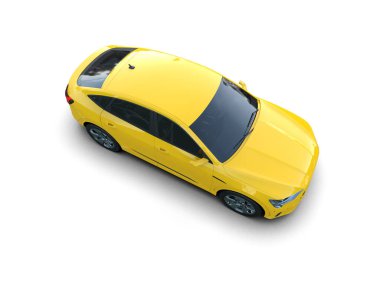 Sarı spor araba izole edildi