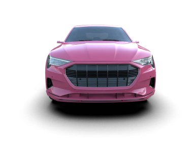 Modern araba arka planda izole edilmiş. 3D görüntüleme - illüstrasyon