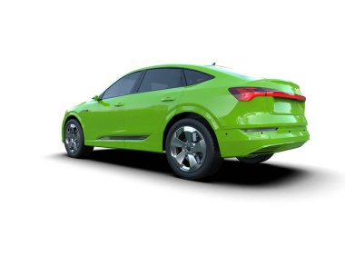 Modern araba beyazda izole edilmiş. 3d oluşturma