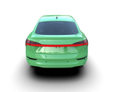 yeşil spor araba - 3 d illüstrasyon