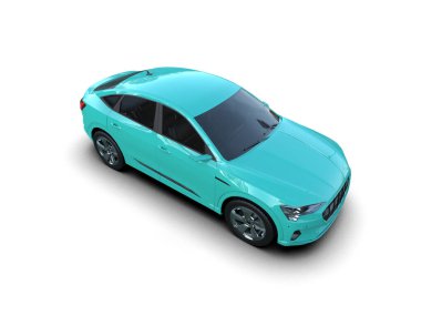 modern şehir arabası kırpma yolu ile beyaz arka planda izole