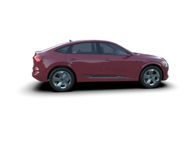 Beyaz arka planda kırmızı araba. Araba çok güzel.