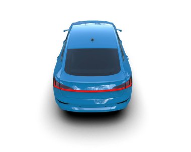 mavi araba üzerinde beyaz izole