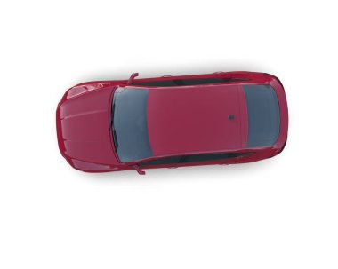 kırmızı modern araba - üst görünüm