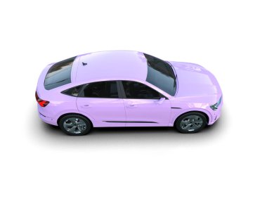 pembe modern araba beyaz arka planda izole edilmiş