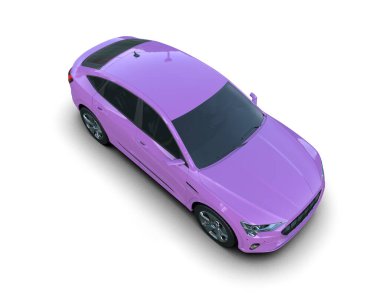 uzun gölgeli modern pembe araba - 3 boyutlu
