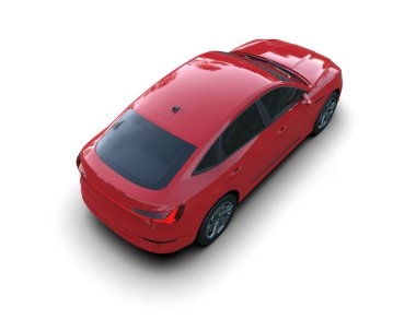 beyaz arka planda gölgeli modern araba