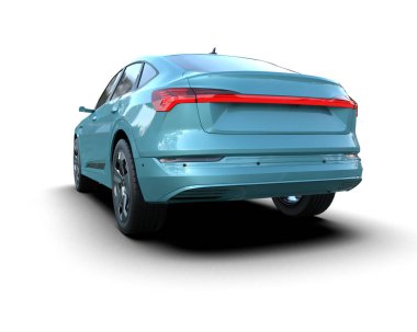 Beyaz arka planda modern şehir arazi aracı. 3D görüntüleme - illüstrasyon