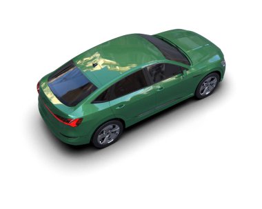 modern araba kırpma yolu ile beyaz üzerinde izole. 3d oluşturma