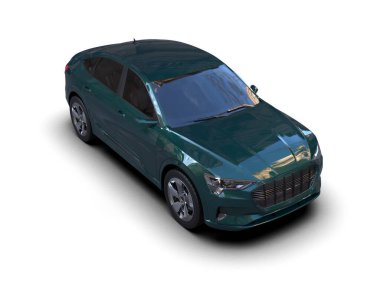 Modern araba arka planda izole edilmiş. 3D görüntüleme - illüstrasyon