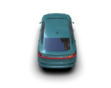 Beyaz arkaplandaki bir arabanın 3 boyutlu canlandırması