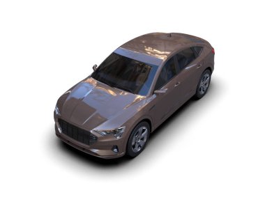 Beyaz arka planda modern lüks bir araba. 3d illüstrasyon