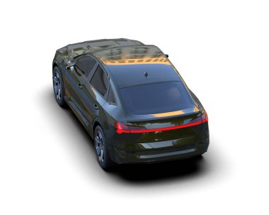 Beyaz arka planda izole edilmiş gerçekçi bir SUV arabası. 3d görüntüleme - illüstrasyon