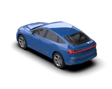 beyaz arka planda mavi modern araba