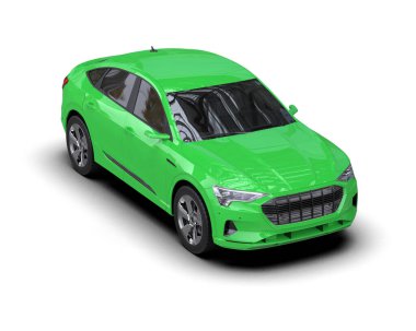 Gri arka planda modern elektrikli araba.