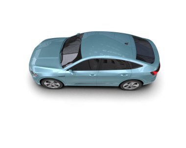 Beyaz arka planda modern bir araba. 3d resimleme