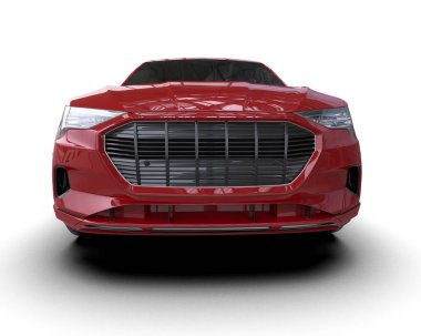 Modern lüks, beyaz arka planda stüdyo ışıklandırması olan modern bir araba. 3d oluşturma.