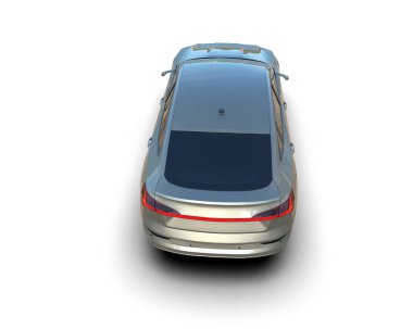 Araba beyaz arka planda izole edilmiş. 3d illüstrasyon.