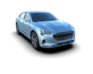 Modern araba arka planda izole edilmiş. 3D görüntüleme - illüstrasyon