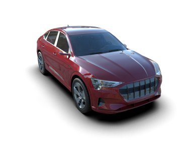 Beyaz arka planda modern şehir arabası.