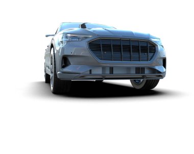 Beyaz modern şehir SUV arabası - 3 boyutlu illüstrasyon