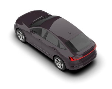 Beyaz arka planda izole edilmiş modern lüks araba 3 boyutlu çizim - illüstrasyon