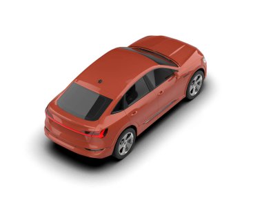 Modern araba beyaz arka planda izole edilmiş. 3d illüstrasyon