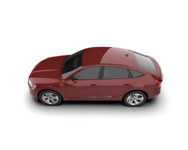 gerçekçi 3 boyutlu kırmızı bir sedan.