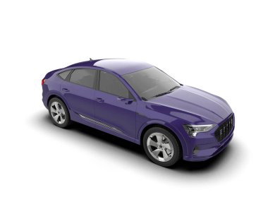 Modern araba arka planda izole edilmiş. 3D görüntüleme - illüstrasyon