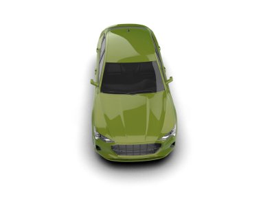 Beyaz arka plan üzerinde izole yeşil modern araba