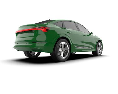 Beyaz üzerine yeşil SUV