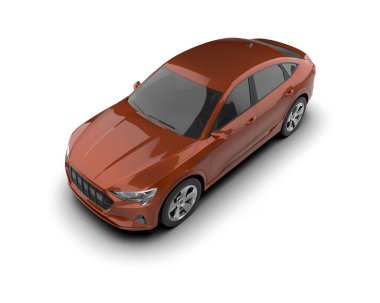 Açık gri arkaplanda 3D görüntüleme kırmızı araba