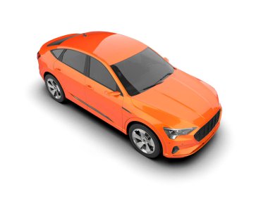 beyaz arka planda turuncu araba