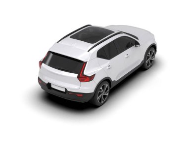 Araba beyaz arka plan. yan görünüm