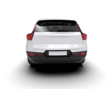 Beyaz arka planda beyaz modern araba