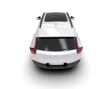 beyaz lüks spor jip - ön manzara - arka görünüm.