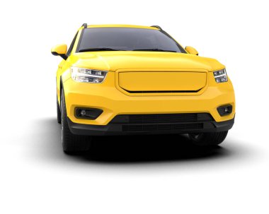 beyaz arka planda modern kompakt araba.