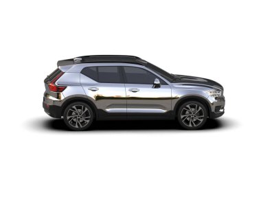 Arka planda güzel ışıklandırmalı modern lüks bir araba. 3d oluşturma