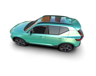 beyaz arkaplanda izole edilmiş bir araba