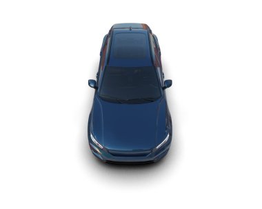 mavi modern araba üst görünümü