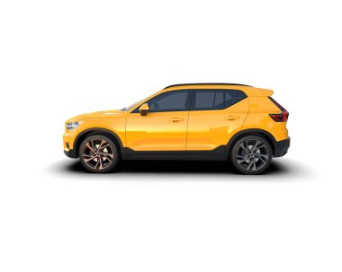 modern SUV arabası beyaz arka planda izole edildi - 3 boyutlu görüntüleme - illüstrasyon