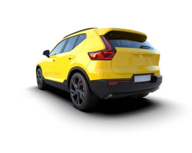 Modern araba - ön manzara. 3d illüstrasyon