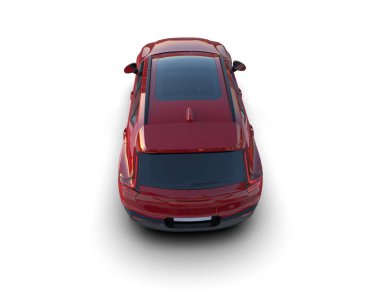 Beyaz arka planda izole edilmiş gerçekçi bir SUV arabası. 3d görüntüleme - illüstrasyon