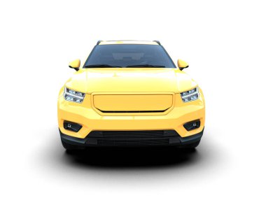 Modern sarı araba manzaralı. 3 Boyutlu Hazırlama