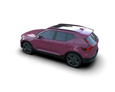 araba beyaz arkaplanda izole edildi. 3 boyutlu görüntüleme - yan - görünüm - 3 boyutlu görüntüleme