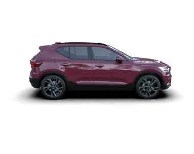 Modern araba beyaz arka planda izole edilmiş. 3d oluşturma