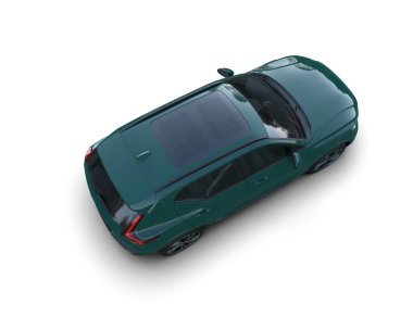 Modern araba beyazda izole edilmiş. 3d oluşturma.